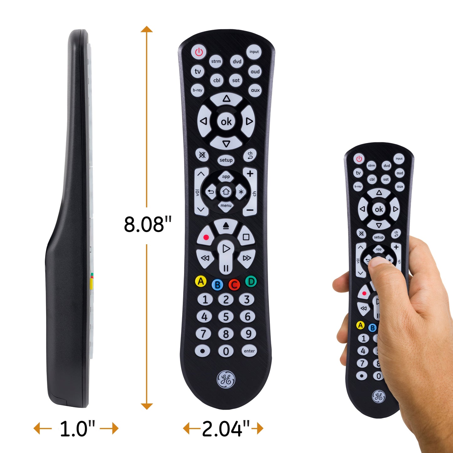 8-Device Backlit Universal TV Remote Control in Black, 41567