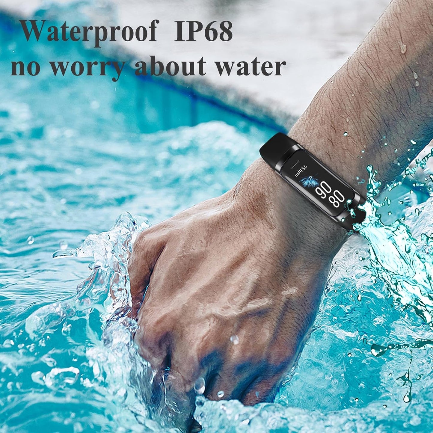 Fitness Trackers for Women Men, Oled Screen Heart Rate Sleep Monitor Step Tracker 25 Sports Modes IP68 Waterproof Smartwatch Activity Tracker, Smart Bracelet Fitness Tracker Watch with Blood Pressure