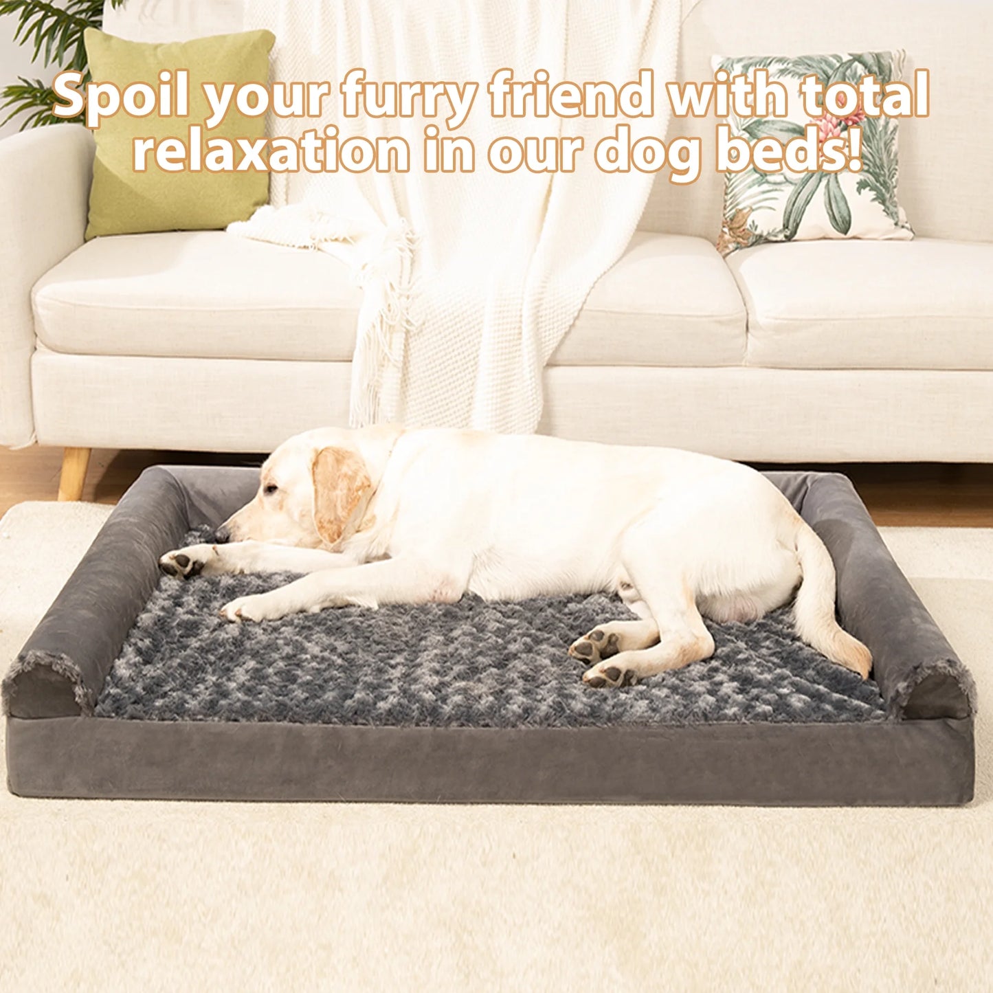 29" Orthopedic Dog Bed for Medium Dogs with Waterproof Washable Cover and Memory Foam