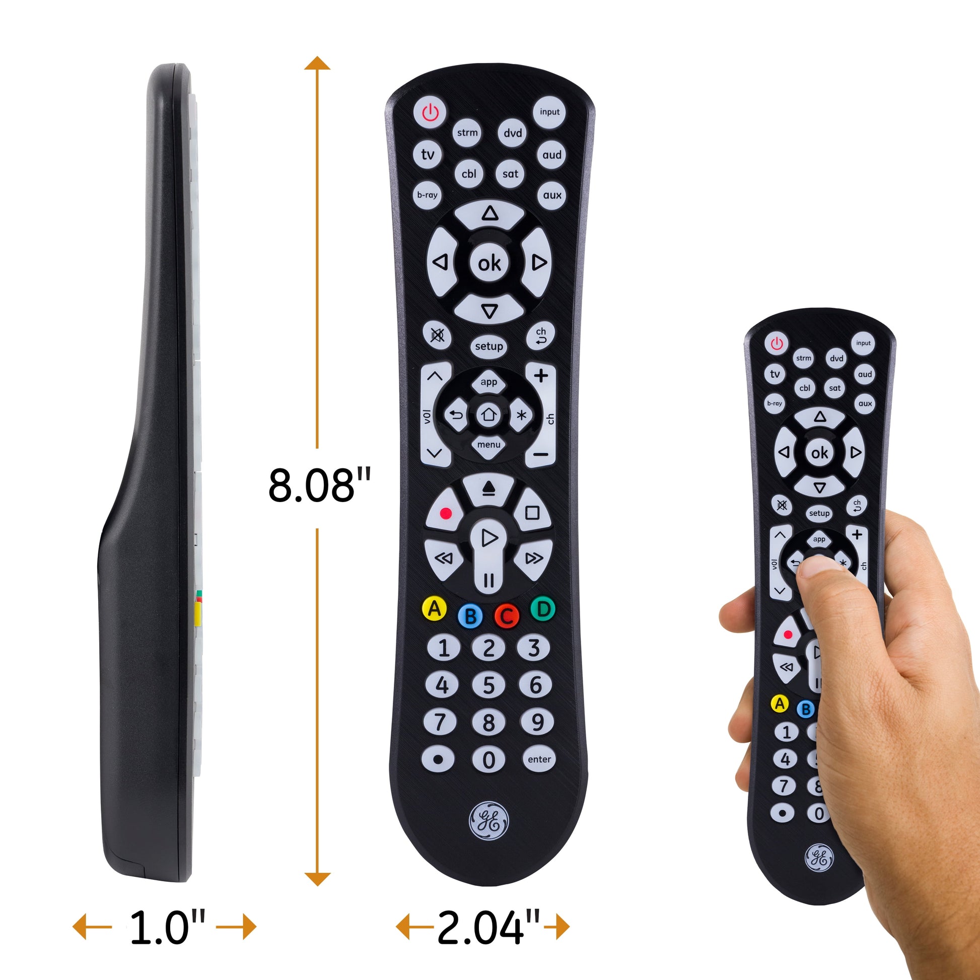 8-Device Backlit Universal TV Remote Control in Black, 41567