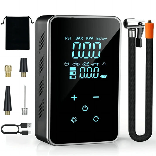 Tire Inflator Portable Air Compressor-18000Mah-Portable Air Pump-150 PSI Tire Pump with Touch Screen/Gauge/Light for Car, Motorcycle, Bike, Ball