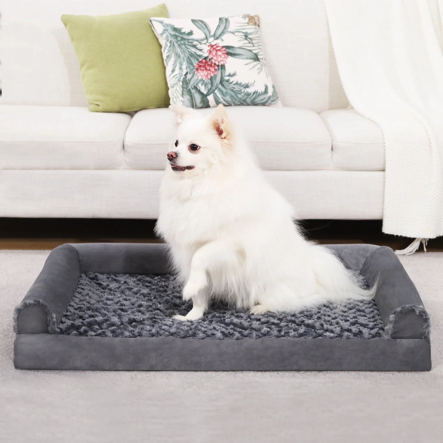 29" Orthopedic Dog Bed for Medium Dogs with Waterproof Washable Cover and Memory Foam