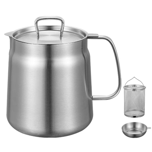FryMaster 1.5/2L Stainless Steel Kitchen Fryer – Large Capacity Deep Frying Pot with Oil Filter